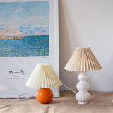 Mid Century Table Lamp  Pleated Shade Ceramic Base - Product detail 5