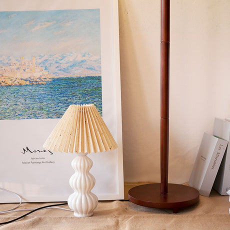Mid Century Table Lamp  Pleated Shade Ceramic Base - Product detail 37