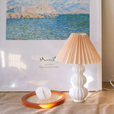 Mid Century Table Lamp  Pleated Shade Ceramic Base - Product detail 8