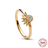 Moon Sun Ring  Sterling Silver Crystal Celestial Design - Product detail 5