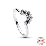 Moon Sun Ring  Sterling Silver Crystal Celestial Design - Product detail 6