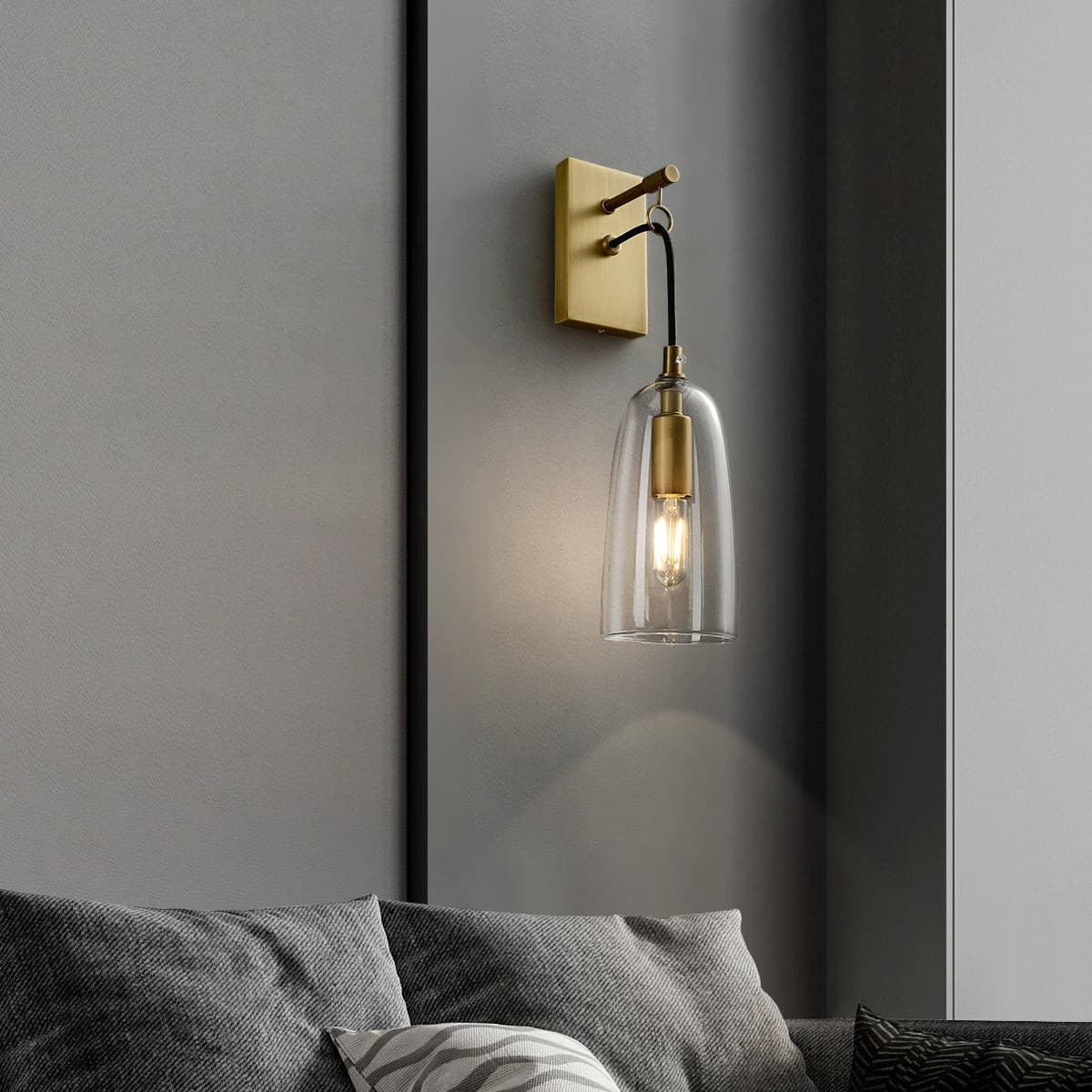 Modern Glass Wall Lamp  Brass Mount Design - Product detail 8