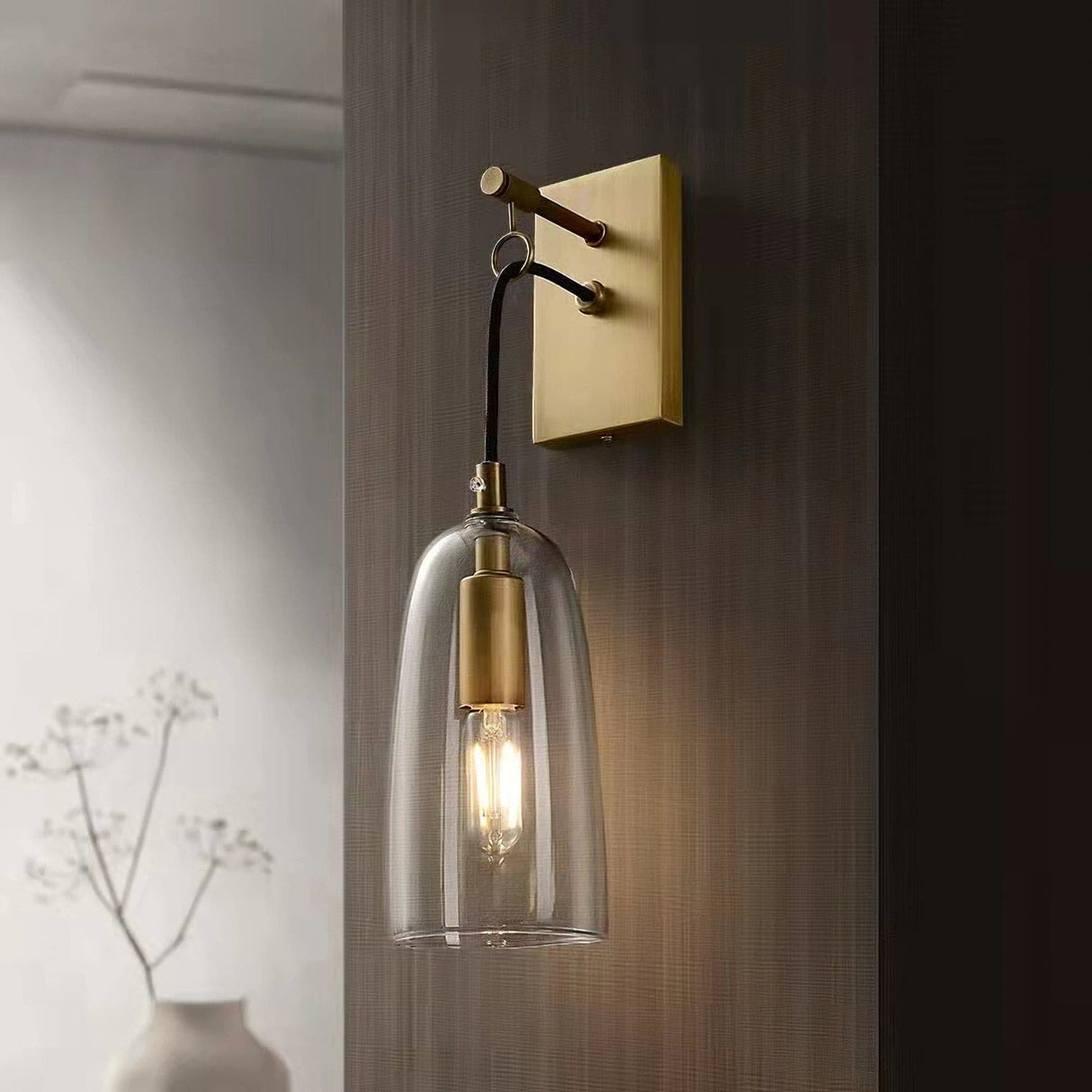 Modern Glass Wall Lamp  Brass Mount Design - Product detail 10