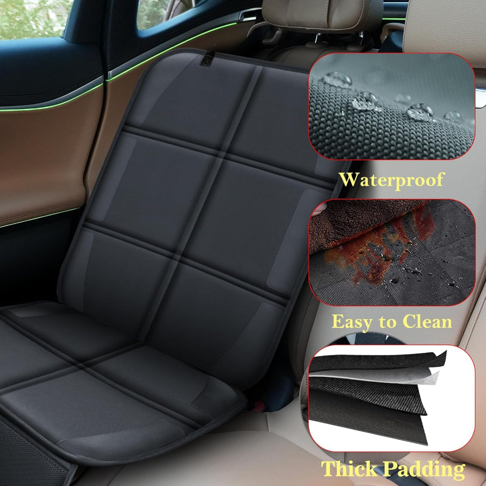 Leather Car Seat Protector  Waterproof Non-Slip Cover with Storage Pockets - Product example