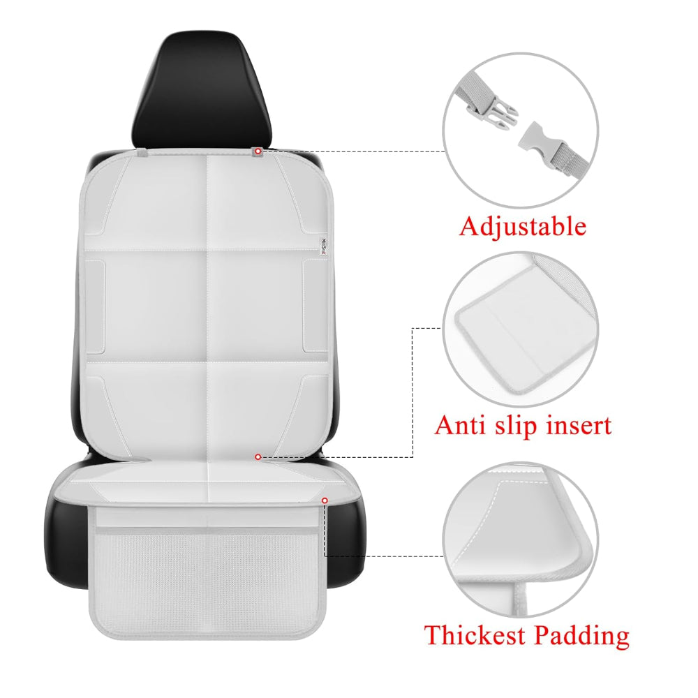 Leather Car Seat Protector  Waterproof Non-Slip Cover with Storage Pockets - Product detail 6