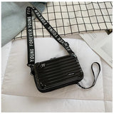 Hard Shell Crossbody Bag  Compact Ribbed Design with Adjustable Strap - Product showcase