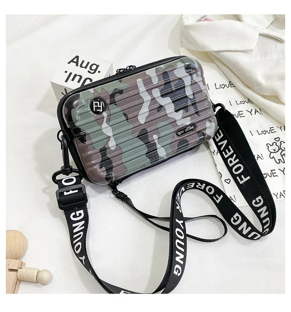 Hard Shell Crossbody Bag  Compact Ribbed Design with Adjustable Strap - Product detail 11