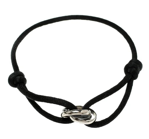 Minimalist Cord Bracelet  Rose Gold Infinity Charm - Detailed view