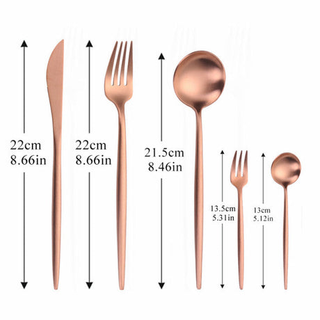 Stainless Steel Cutlery Set  Modern Minimalist Gold Finish - Product detail 7