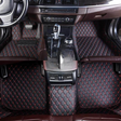 Custom Fit Car Floor Mats  Waterproof Leather with Red Stitching - Product showcase