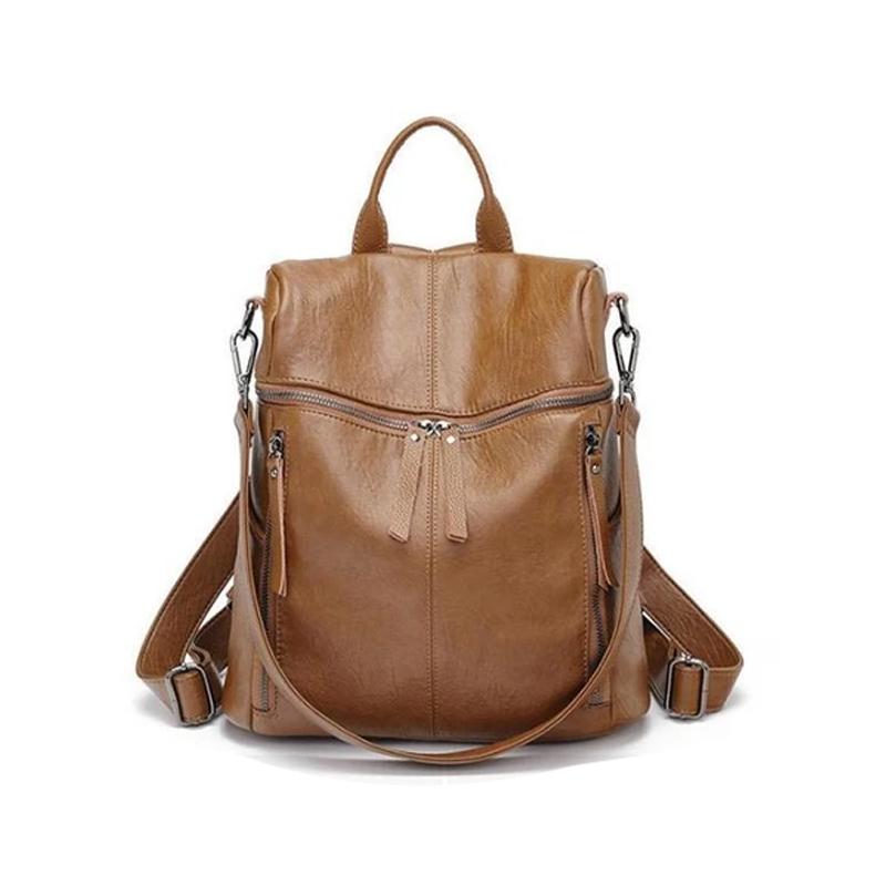 Leather Backpack  Anti-Theft Convertible Design - Product example