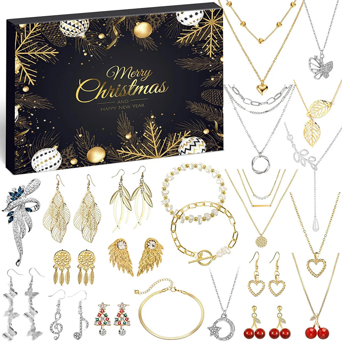 Christmas Advent Calendar  24-Day Jewelry Gift Set for Women - Product showcase