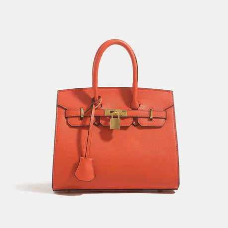 Classic Leather Handbag  Structured Design With Gold Hardware - Product detail 13