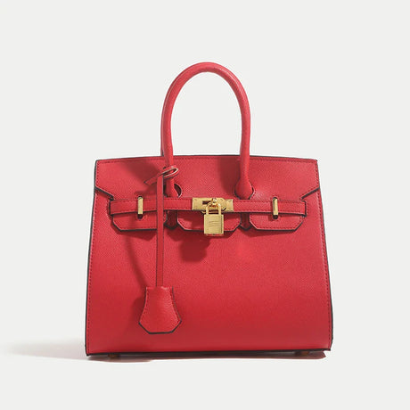 Classic Leather Handbag  Structured Design With Gold Hardware - Product detail 9