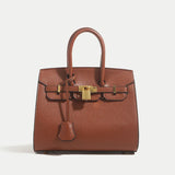 Classic Leather Handbag  Structured Design With Gold Hardware - Product detail 11