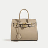 Classic Leather Handbag  Structured Design With Gold Hardware - Product detail 8