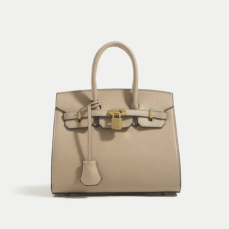 Classic Leather Handbag  Structured Design With Gold Hardware - Product detail 8