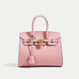 Classic Leather Handbag  Structured Design With Gold Hardware - Product detail 7
