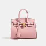 Classic Leather Handbag  Structured Design With Gold Hardware - Product detail 7