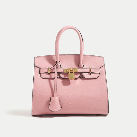 Classic Leather Handbag  Structured Design With Gold Hardware - Product detail 7
