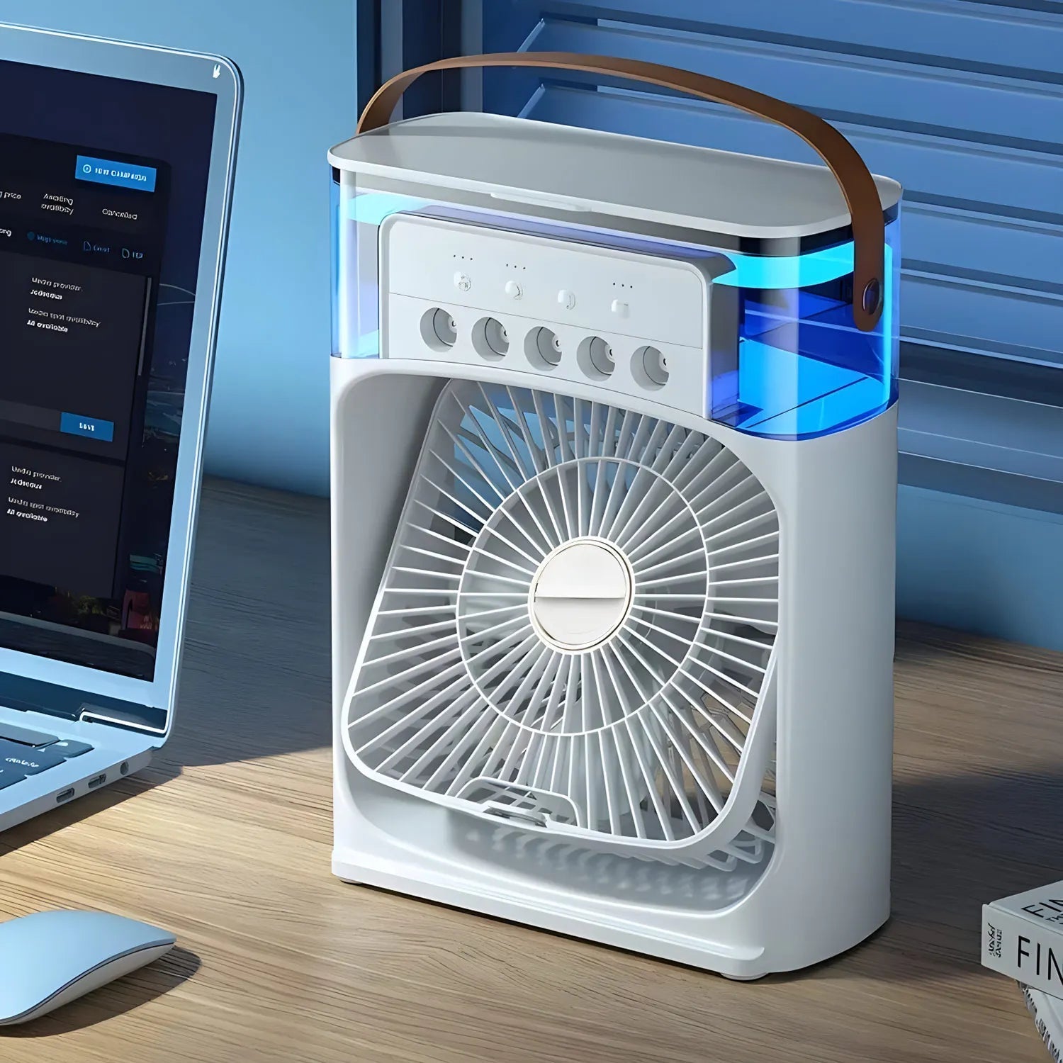 Smart Portable Air Cooler  3-in-1 Fan With LED Ambient Light - Product showcase