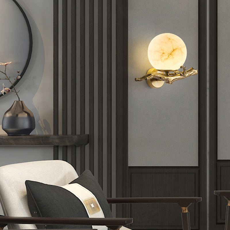 Modern Marble Wall Light  Brass Branch Design - Product detail 5