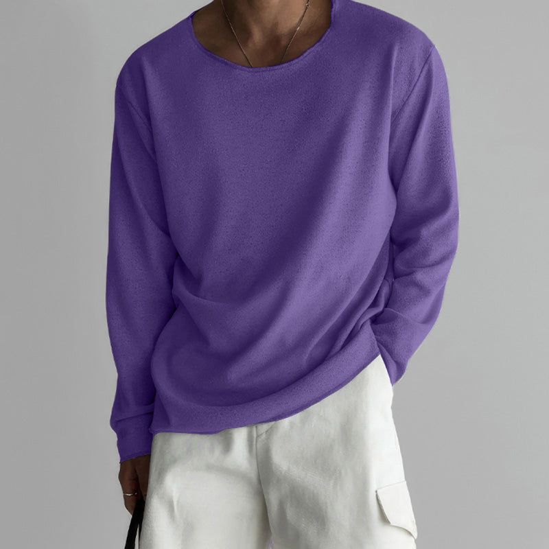 Essential Crew Neck Sweatshirt  Minimalist Cotton Blend Design - Product detail 5