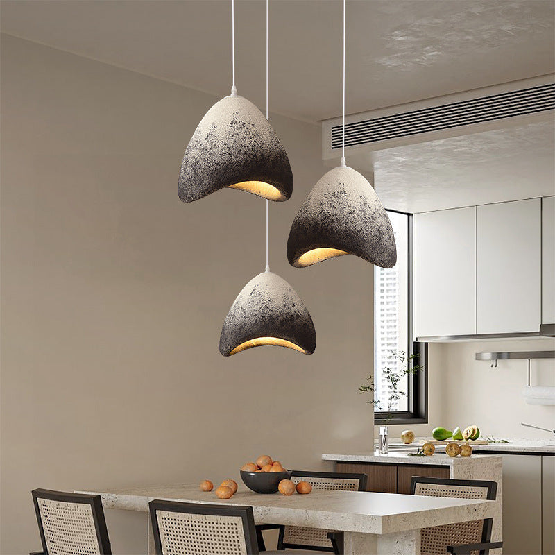 Minimalist Pendant Light  Textured White Dome Design - Detailed view
