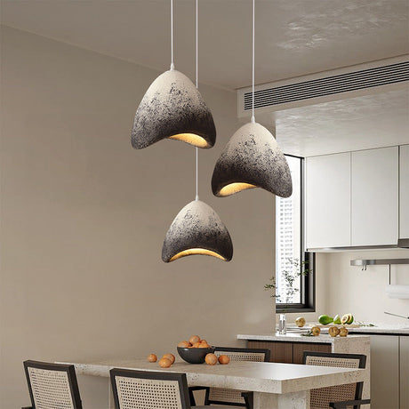 Minimalist Pendant Light  Textured White Dome Design - Detailed view