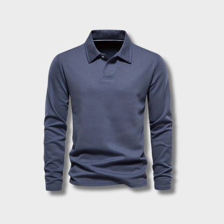 Long Sleeve Polo Shirt  Classic Tailored Design - Product showcase