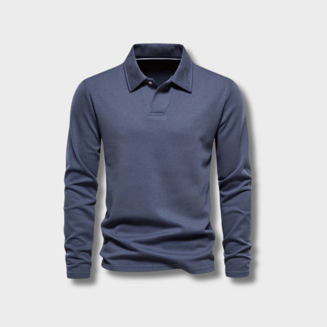 Long Sleeve Polo Shirt  Classic Tailored Design - Product showcase