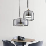 Modern Glass Pendant Light  Smoked Glass With Brass Accents - Product detail 10