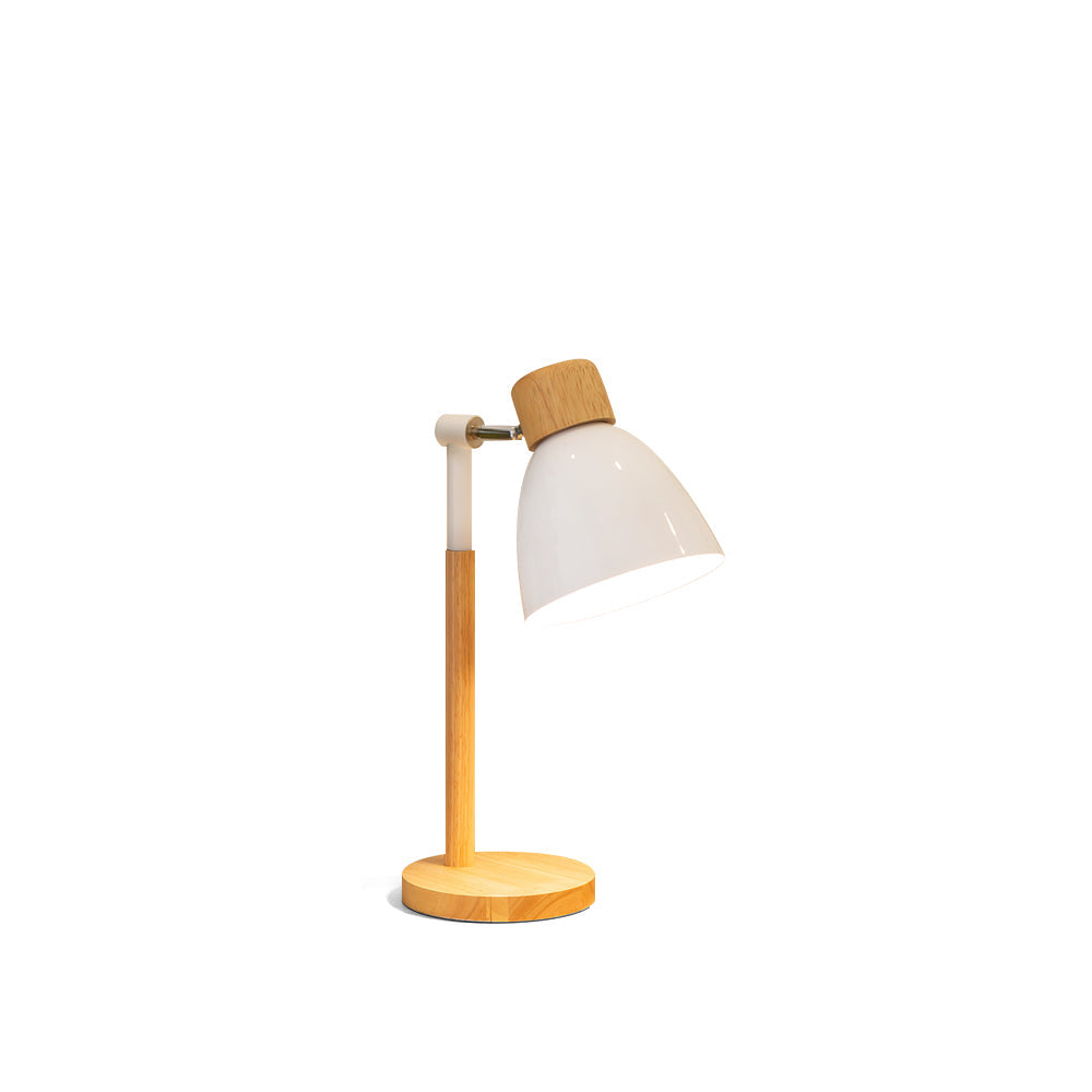 Scandinavian Table Lamp  Wood Base White Shade Design - Product detail 12