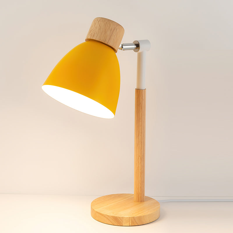 Scandinavian Table Lamp  Wood Base White Shade Design - Product detail 14
