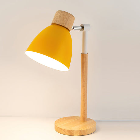 Scandinavian Table Lamp  Wood Base White Shade Design - Product detail 14