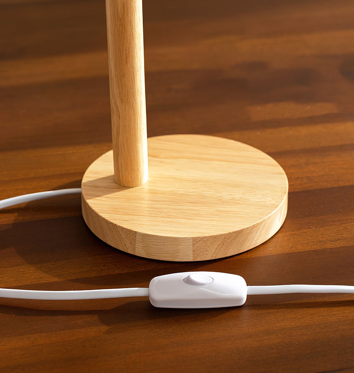 Scandinavian Table Lamp  Wood Base White Shade Design - Product example