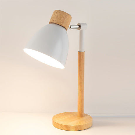 Scandinavian Table Lamp  Wood Base White Shade Design - Product detail 13