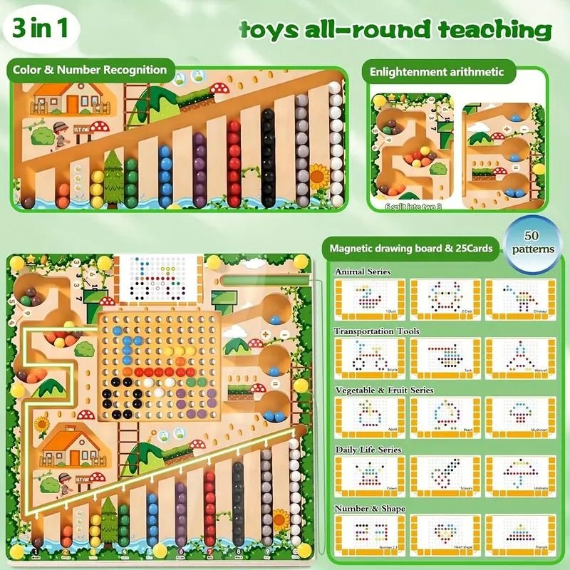 Montessori Magnetic Maze Toy  Educational Learning Board Game - Product detail 8