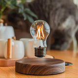 Floating LED Table Lamp  Magnetic Levitation Wood Base Design - Product example