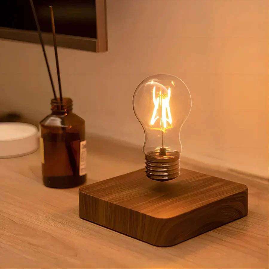 Floating LED Table Lamp  Magnetic Levitation Wood Base Design - Product detail 7