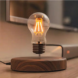 Floating LED Table Lamp  Magnetic Levitation Wood Base Design - Detailed view