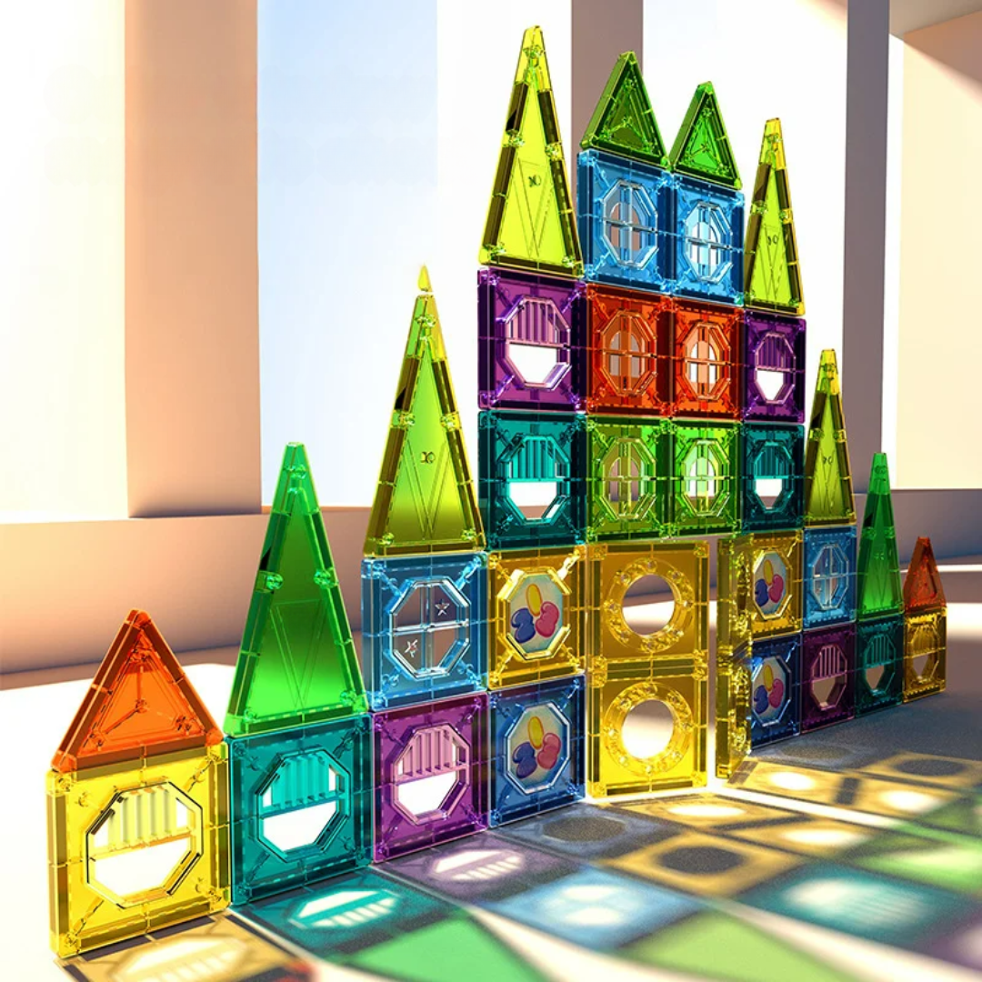 Magnetic Building Blocks With LED  Colorful STEM Construction Set - Product example