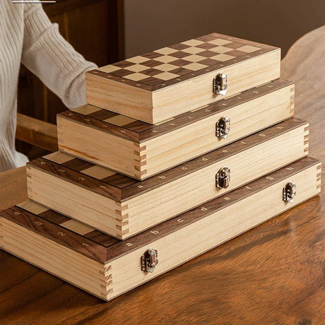 Wooden Chess Set  Magnetic Foldable Travel Board - Product detail 4