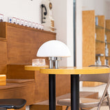 Modern Table Lamp  White Glass Dome Chrome Base - Product detail 7