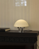 Modern Table Lamp  White Glass Dome Chrome Base - Product detail 15