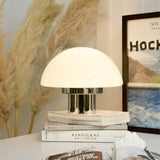Modern Table Lamp  White Glass Dome Chrome Base - Product detail 9