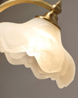 Vintage Table Lamp  Magnolia Glass Shade with Brass Stand - Product detail 23
