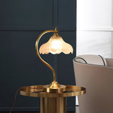 Vintage Table Lamp  Magnolia Glass Shade with Brass Stand - Product detail 15