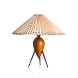 Modern Table Lamp  Pleated Shade Walnut Tripod Base - Product detail 18