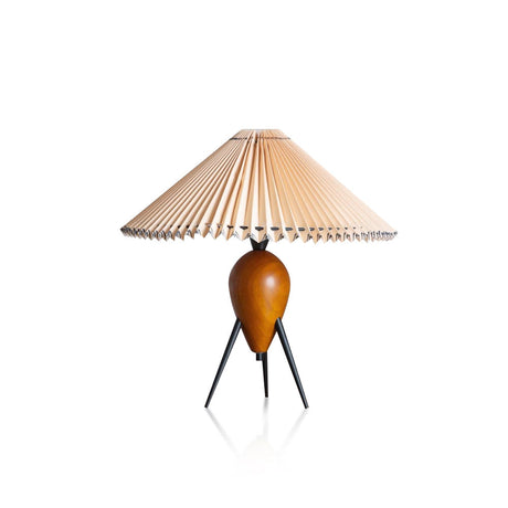 Modern Table Lamp  Pleated Shade Walnut Tripod Base - Product detail 19